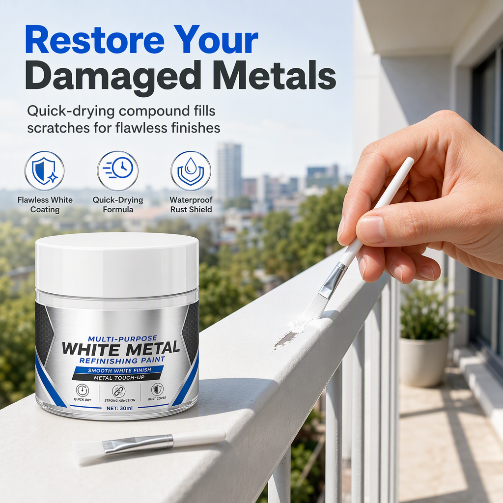 🎨 Multi-Purpose White Metal Touch-Up Paint – Quick & Easy Surface Refresh