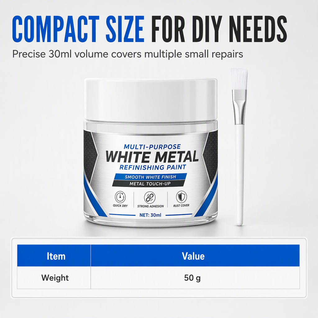 🎨 Multi-Purpose White Metal Touch-Up Paint – Quick & Easy Surface Refresh