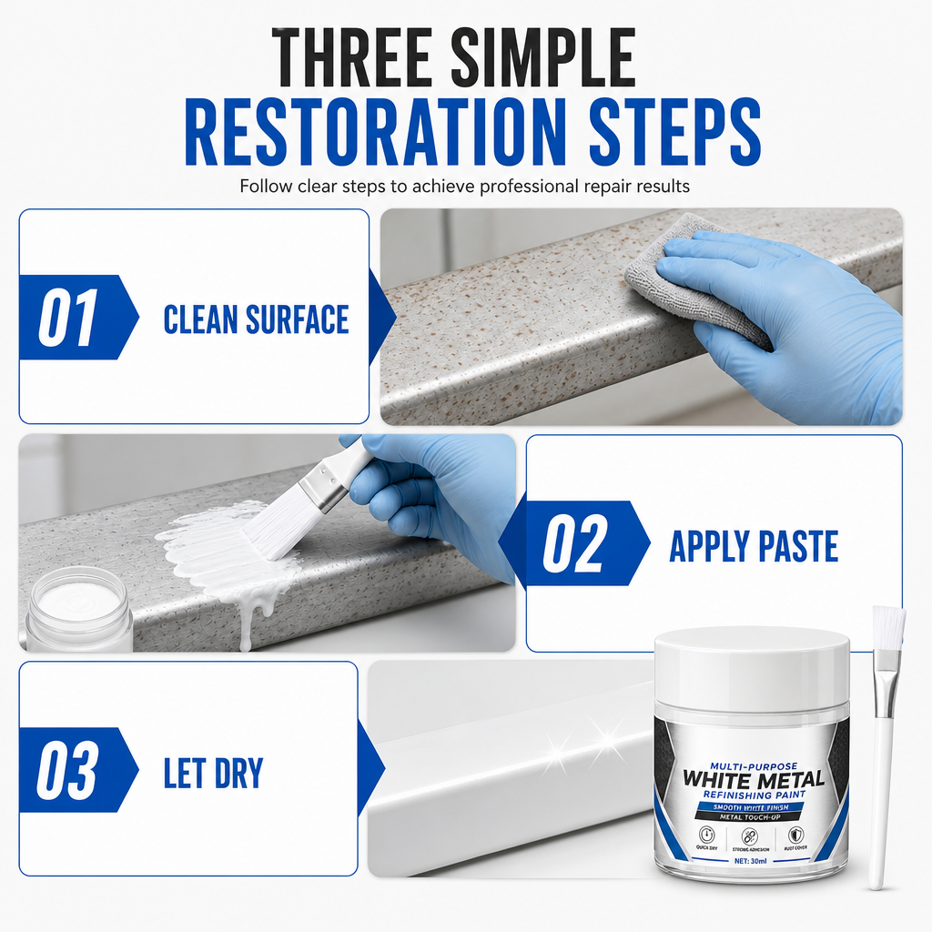 🎨 Multi-Purpose White Metal Touch-Up Paint – Quick & Easy Surface Refresh